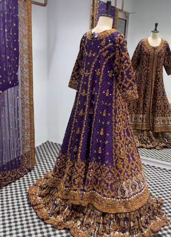 deep purple bridal outfit - Image 2