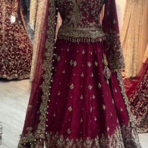 Maroon choli sharara