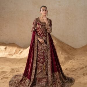 Maroon color farshi sharara