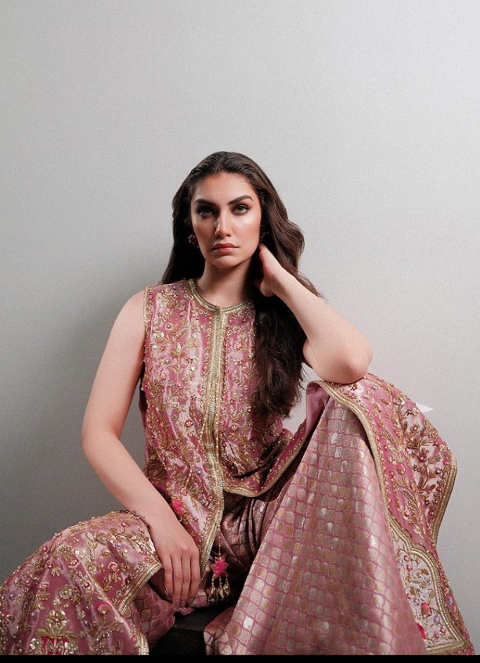 Long shirt with sharara Pink color - Image 4