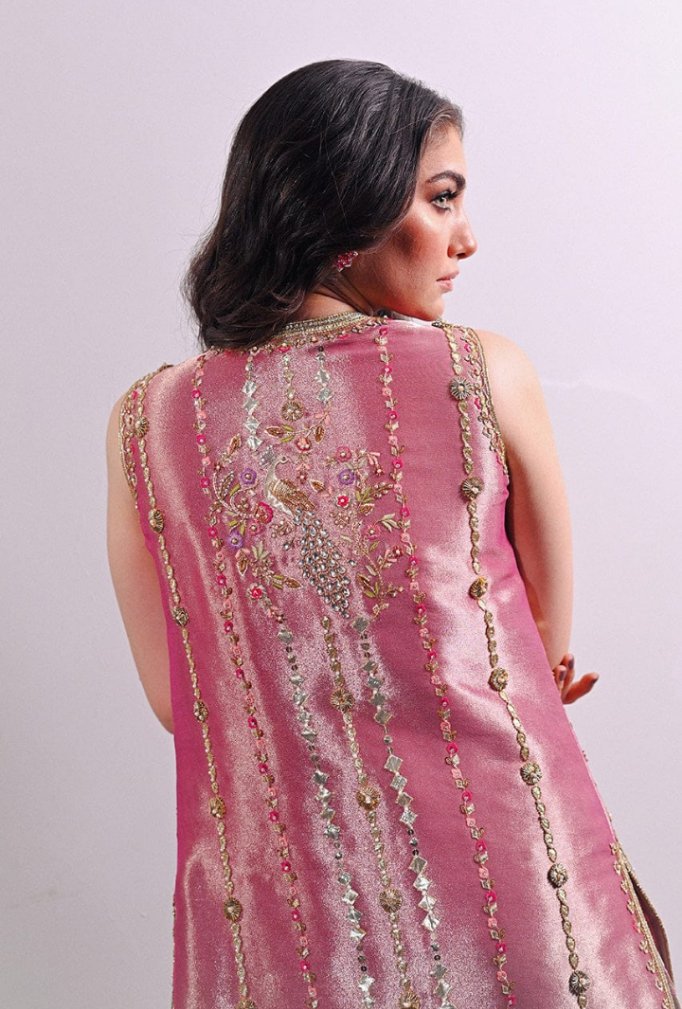 Long shirt with sharara Pink color - Image 6